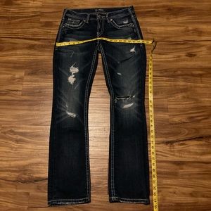 Woman’s baby boot Silver jeans, size W28/L33